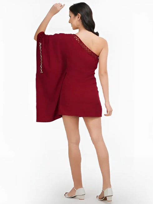 Wine Kaftan Party Dress